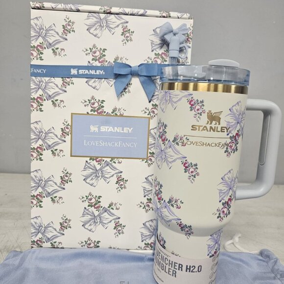💙 Stanley x LoveShackFancy Tumbler 40oz — Rosa Beaux Blue — Beautiful!! 💕 💙
